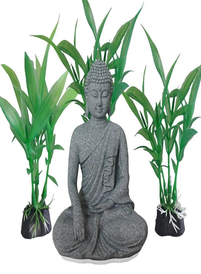 Livelyfish Asian Stone Buddha Figurines for Aquarium Zen Garden Fish Tank Statue Decorations Mini Stone Buddha Zen Garden Sculptures Decor,Gift - Image 1